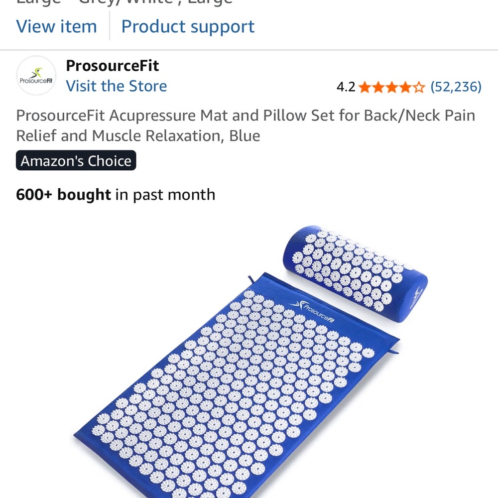 Blue Acupressure Mat & Neck Pillow Set for Relaxation